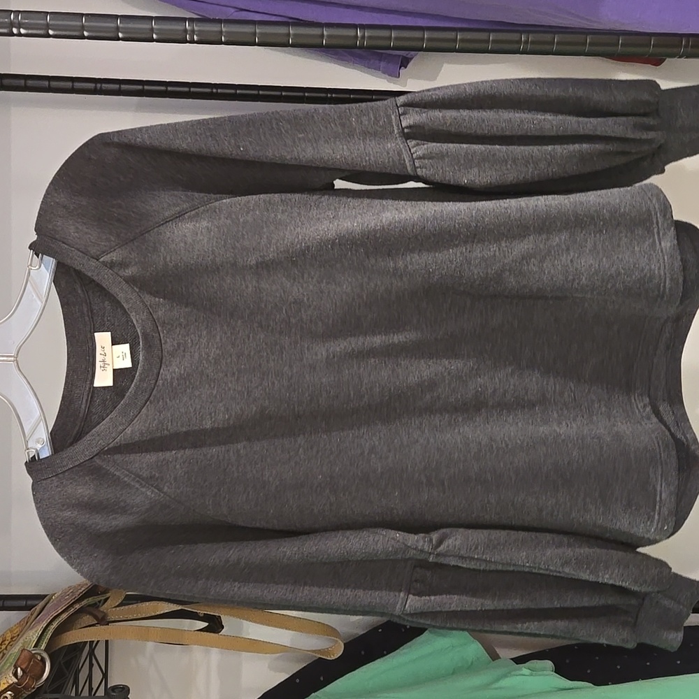 Style & Co. Charcoal Knit Top